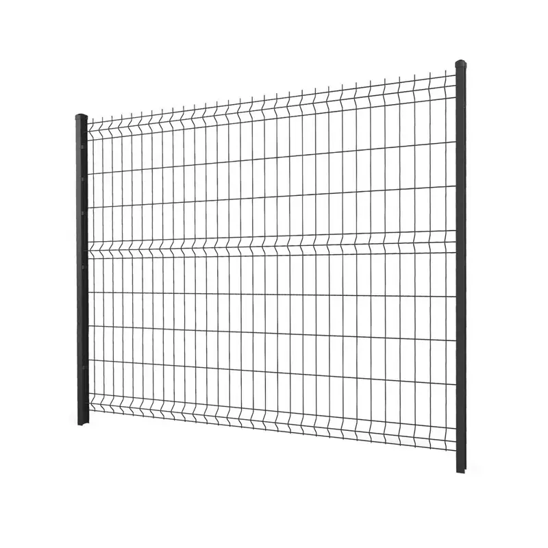 Gard panou bordurat 3D Vega B Light PVC antracit RAL 7016, 1.73 x 2.5 m, sârmă 4 mm – cu stâlpi laterali