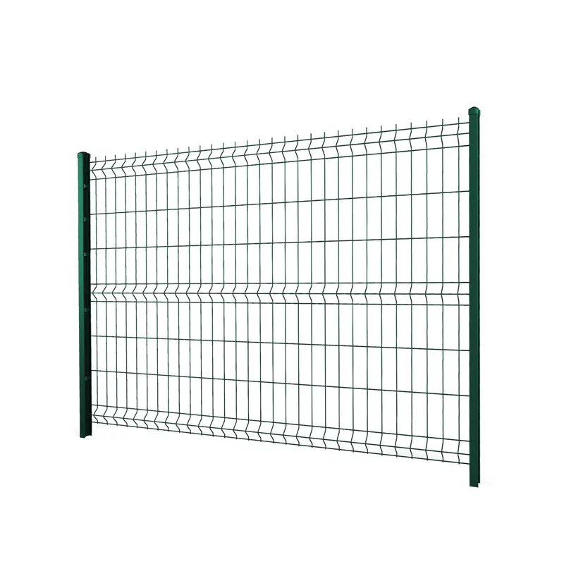 Gard panou bordurat 3D Vega B Light PVC verde, 1.53 x 2.5 m, sârmă 4 mm – panou pe stâlpi metalici