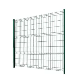 Gard panou bordurat 3D Vega B Light PVC verde, 2.03 x 2.5 m, sârmă 4 mm – cu suporturi laterale