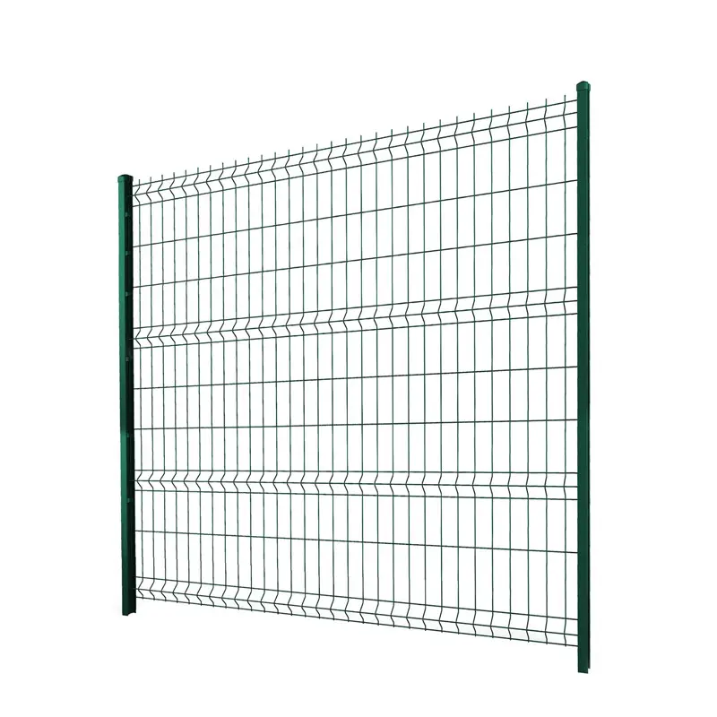 Gard panou bordurat 3D Vega B Light PVC verde, 2.03 x 2.5 m, sârmă 4 mm – cu suporturi laterale