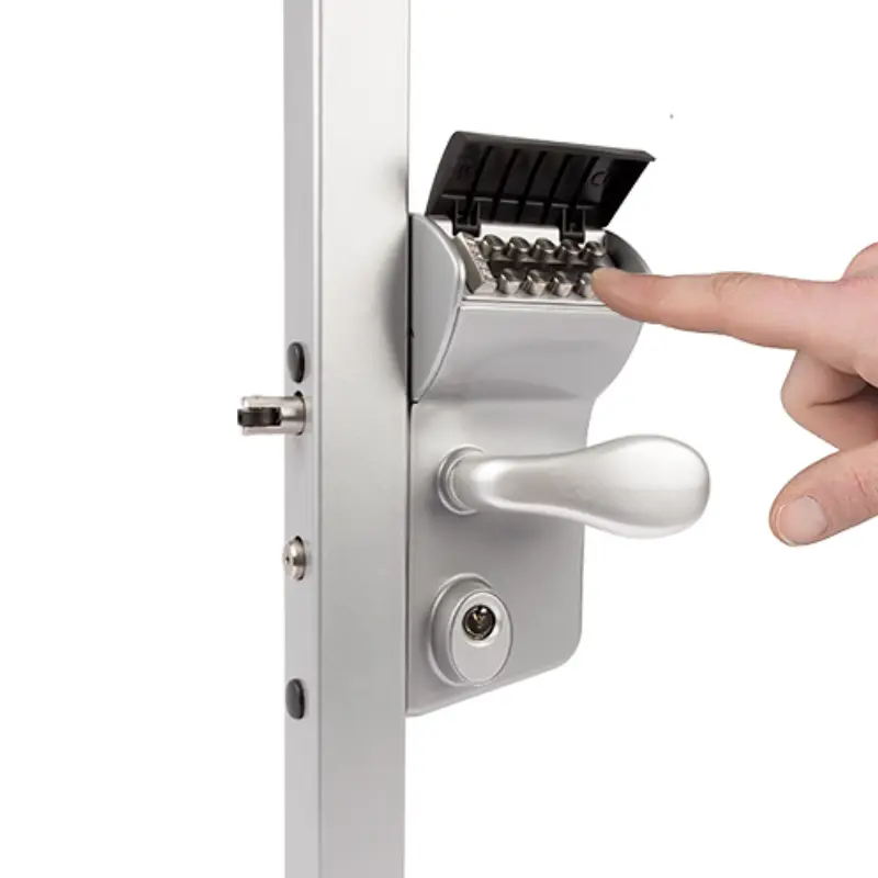 Încuietoare aplicată cu cod mecanic Locinox Vinci argintie – cifre pentru cod și cilindru