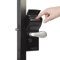 Încuietoare aplicată cu cod mecanic Locinox Vinci neagră – tastatură și mâner metalic