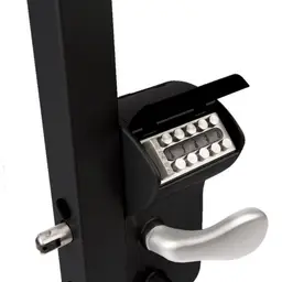 Încuietoare aplicată cu cod mecanic Locinox Vinci neagră – panou de cod cu capac de protecție