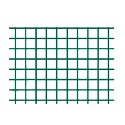 Plasă gard sudată Voliplast zincată și plastifiată, ochi 16x16 mm, 0.5 m, rolă 10 m – panou verde cu ochiuri pătrate