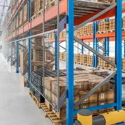 Sisteme modulare de compartimentare pentru depozite Warehouse Partition – rafturi albastre cu cutii