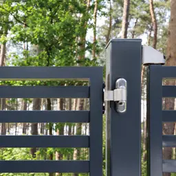 Balama 3DM fără sudură, reglabilă în 3 dimensiuni, braț inox – poartă cu lamele deschisă
