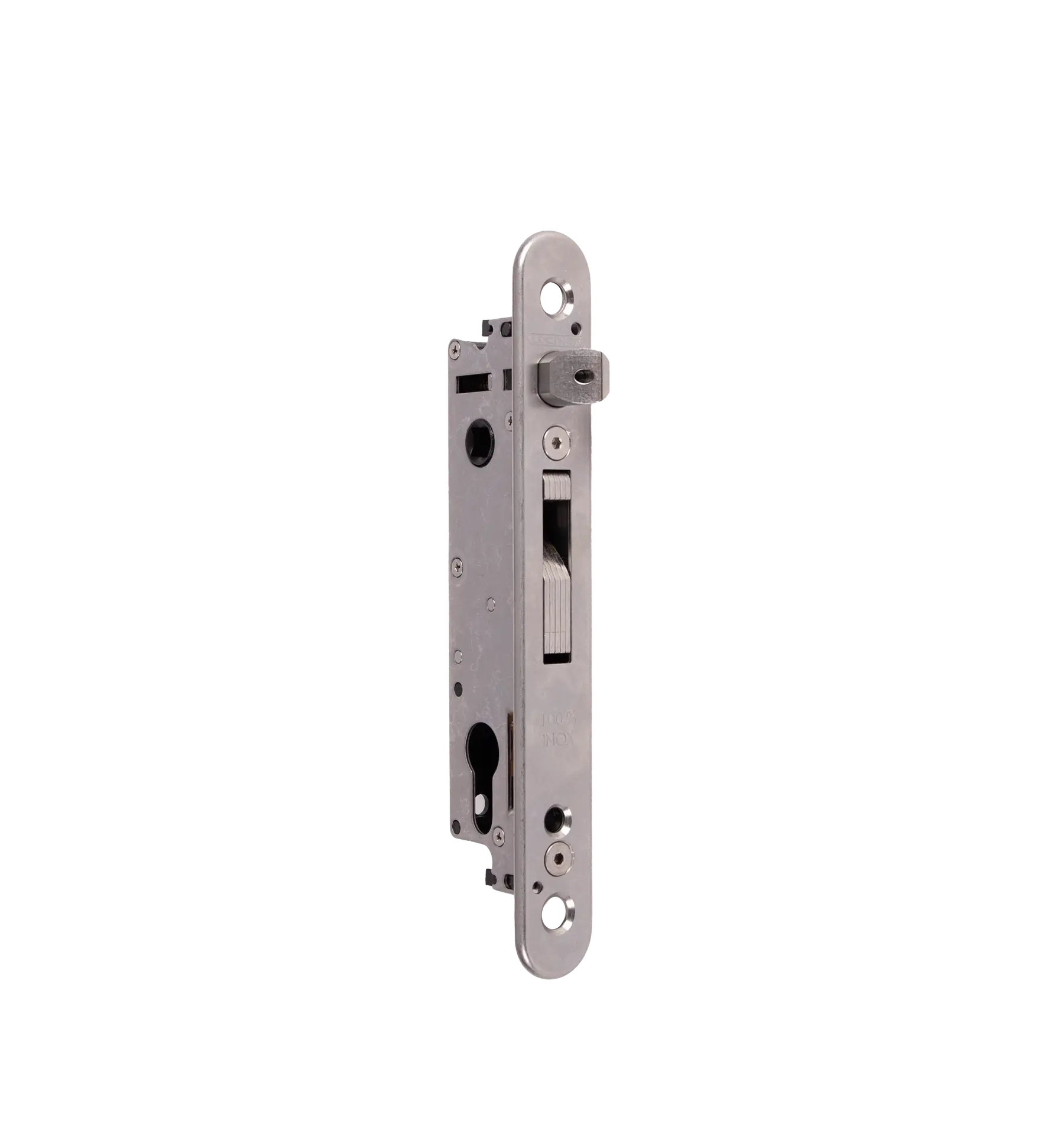 Încuietoare încastrabilă Locinox Fortylock, kit aluminiu negru, pentru porți metalice – broască cu orificii