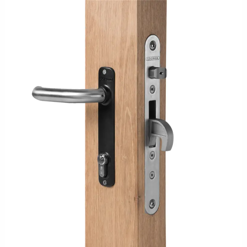Încuietoare încastrabilă Locinox H-Wood pentru uși din lemn – montată pe ușă din lemn, cu cheie