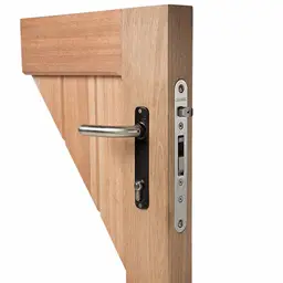 Încuietoare încastrabilă Locinox H-Wood pentru uși din lemn – poartă din lemn cu mâner metalic