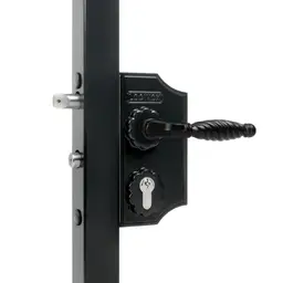 Încuietoare cu ornament Locinox LAKQ H2 pentru porți – mâner pe cadru vertical
