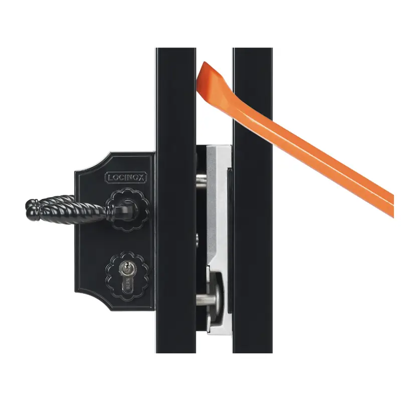 Încuietoare cu ornament Locinox LAKQ H2 pentru porți – broască și buton de acționare