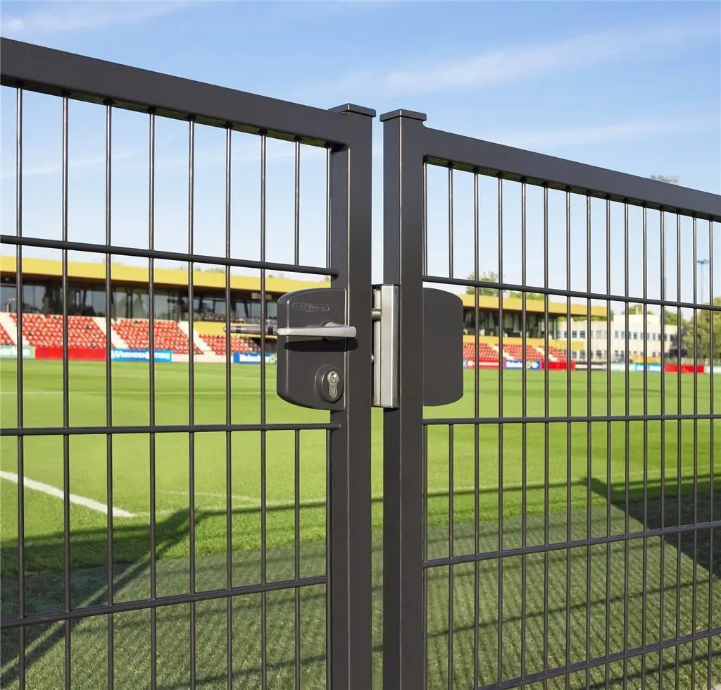 Încuietoare Locinox LAKQ U2 argintie, inox și aluminiu, pentru porți metalice – poartă la teren de fotbal