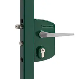 Încuietoare Locinox LAKQ U2 verde, inox și aluminiu, pentru porți metalice – mâner și sistem cu cheie
