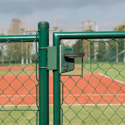 Încuietoare aplicată Locinox LAKZ P1 albă pentru poartă metalică – poartă din plasă la teren de tenis