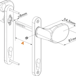 Mâner 3006PAD – desen cu dimensiunile broaștei și detalii de montaj
