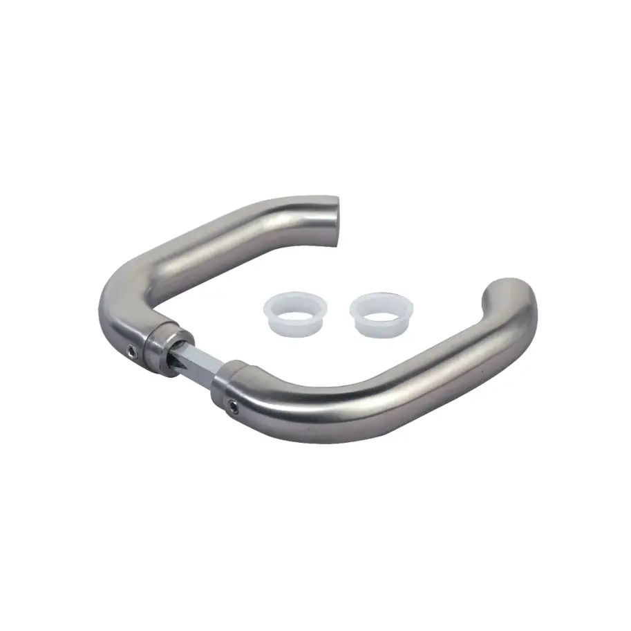 Mâner inox 3006I pentru încuietori aplicate – formă curbată cu inserții din plastic