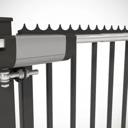 Amortizor Samson pentru porți mari – montat pe stâlpul porții