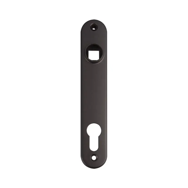 Set shield-uri din aluminiu negru pentru încuietori Locinox – placă îngustă cu deschidere pentru cheie