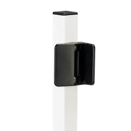 Opritor fix din PVC STKQF pentru încuietori TWIST40, adâncime profil 40 mm – transparent, pe stâlp alb