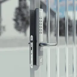 Modul cu cod pe baterie Vera Single argintiu pentru încuietori încastrate – montat pe structură metalică