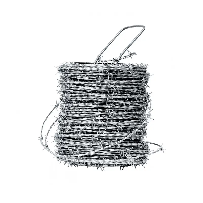Accesoriu de gard: sârmă ghimpată zincată, rolă 250 m, 15 kg – bobină rotundă, vedere de ansamblu