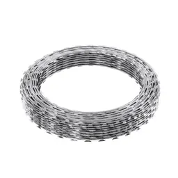 Accesoriu de gard: sârmă lamată concertina D 450 mm, întinsă 9-10 m – rolă metalică lucioasă