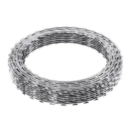 Accesoriu de gard: sârmă lamată concertina D 730 mm, întinsă 9-10 m – rulou lucios, vedere de ansamblu