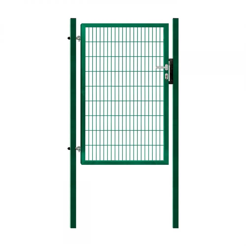 Set poartă pietonală PVC dublu fir Pilofor Super 1.98 m verde, cu stâlpi, balamale și încuietoare – ansamblu