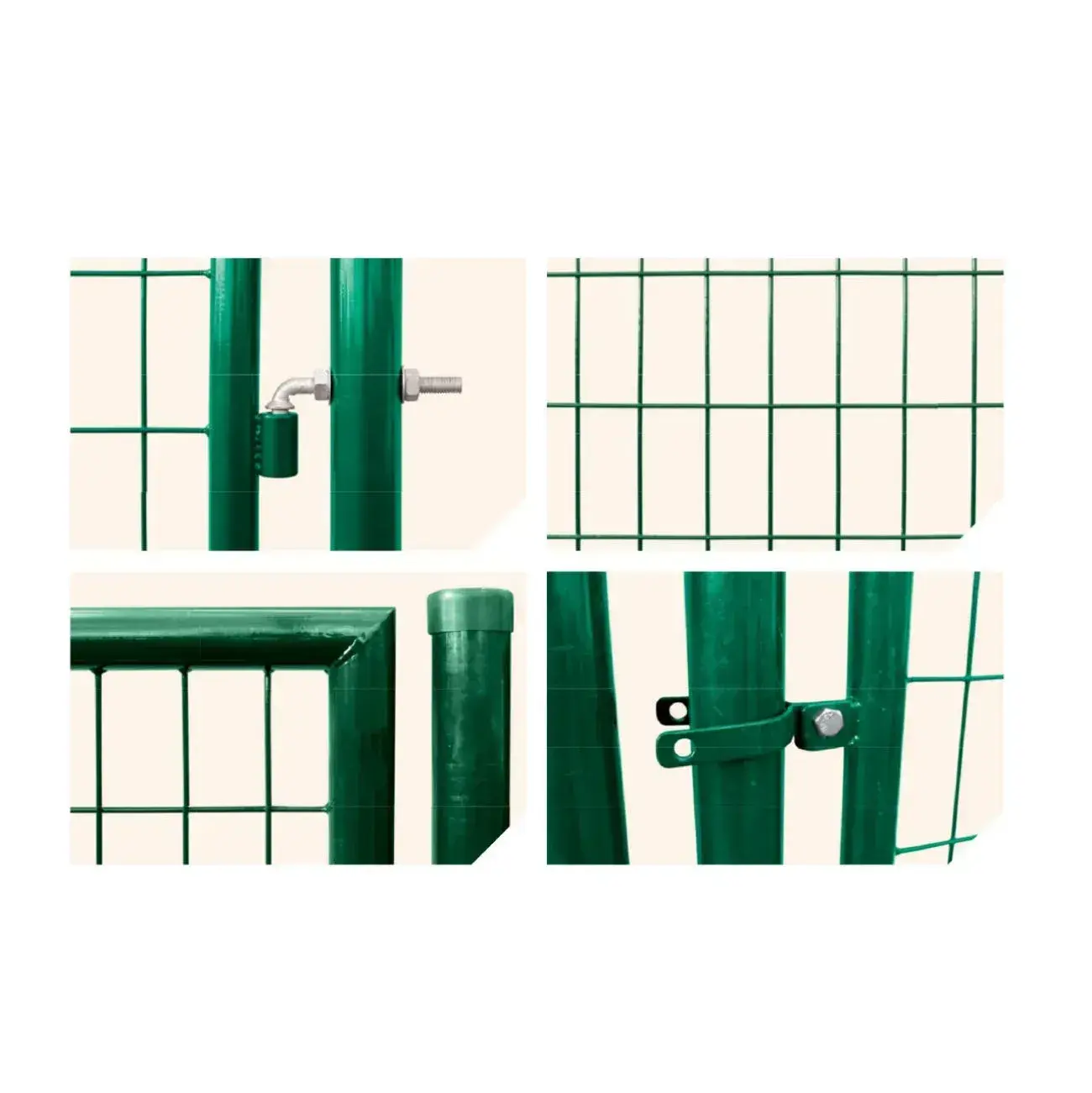 Set poartă pietonală PVC Economy 1 m verde, cu stâlpi și balamale – închidere și coliere