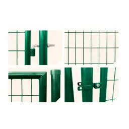 Set poartă pietonală PVC Economy 1 m verde, cu stâlpi și balamale – închidere și coliere