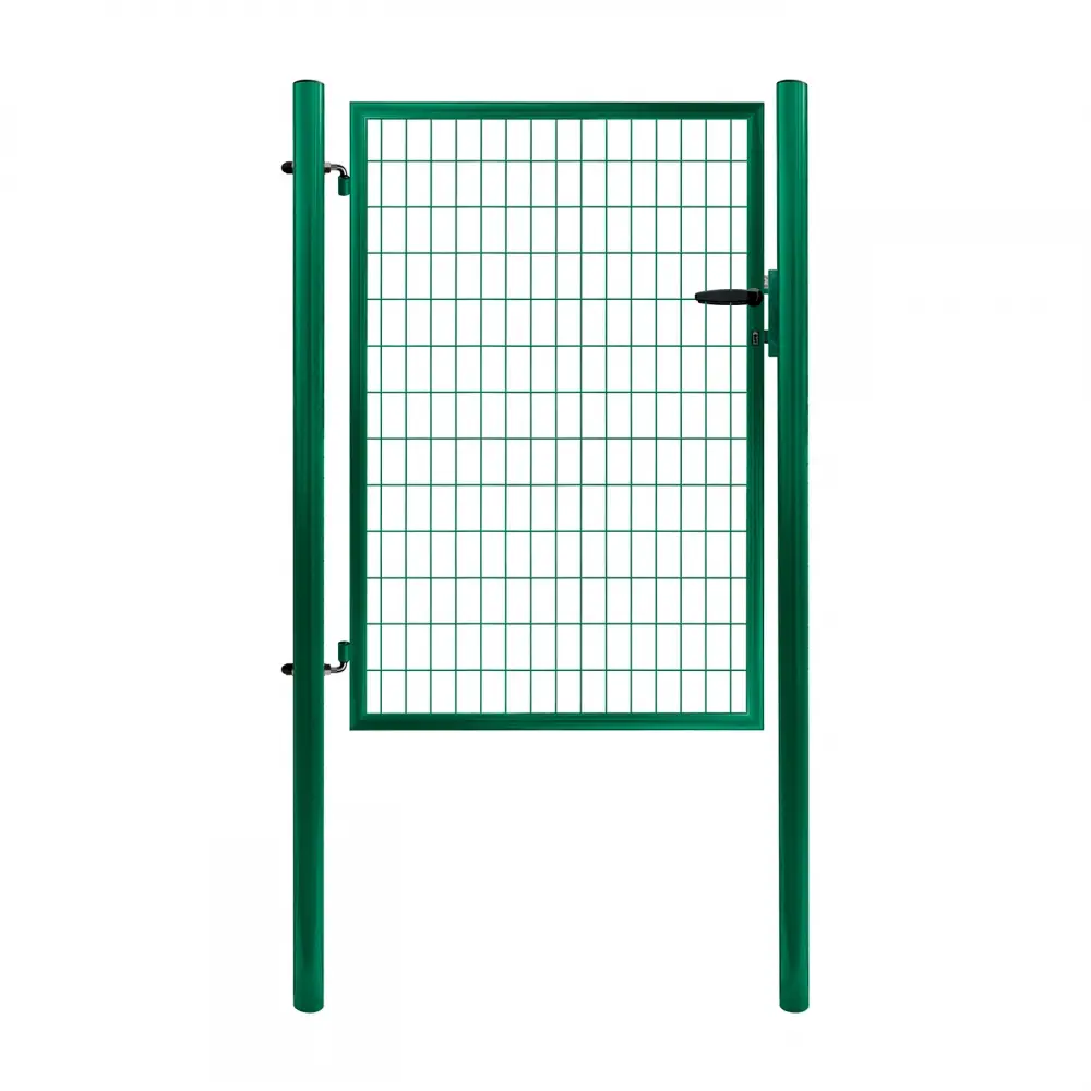 Set poartă pietonală PVC Solid 1.75 m verde, cu stâlpi, balamale și încuietoare – montată pe doi stâlpi