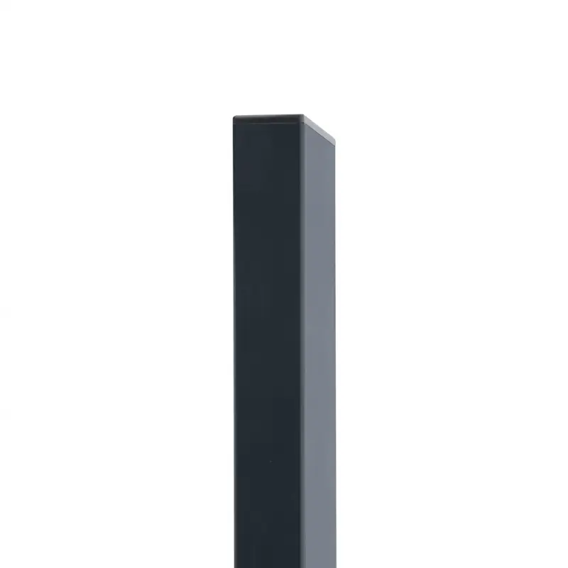 Stâlp gard rectangular PVC 60x40x1,5 mm, 1700 mm, antracit RAL 7016 – profil cu capăt drept