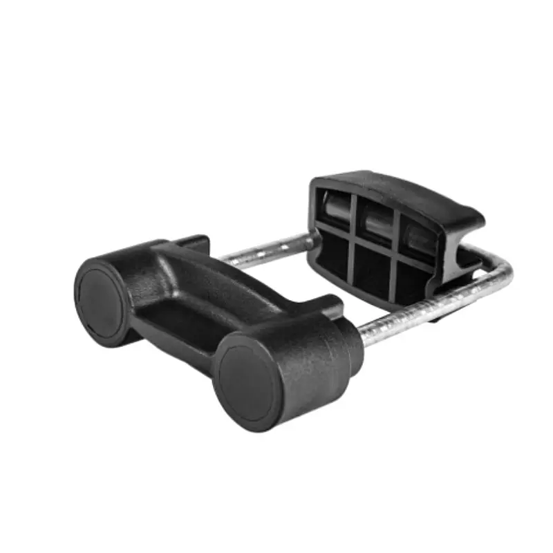 Accesoriu de gard: colier metalic tip Tul pentru panouri rigide – colier cu înveliș din plastic negru