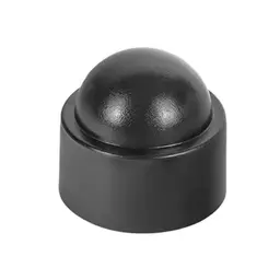 Accesoriu de gard: capac PVC pentru piuliță M18, negru RAL 9005 – capac rotund, design simplu