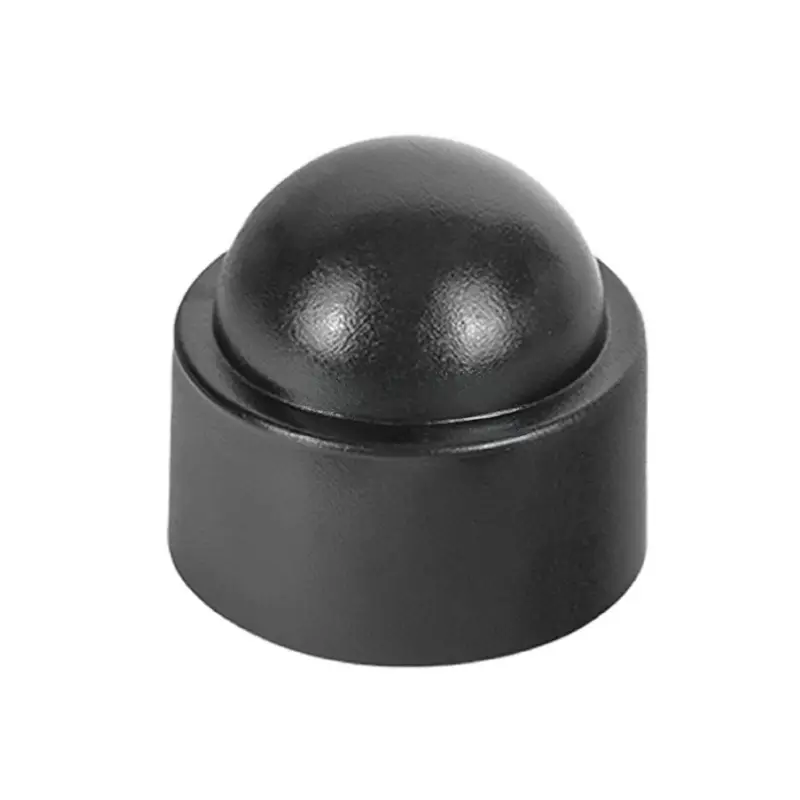 Accesoriu de gard: capac PVC pentru piuliță M18, negru RAL 9005 – capac rotund, design simplu