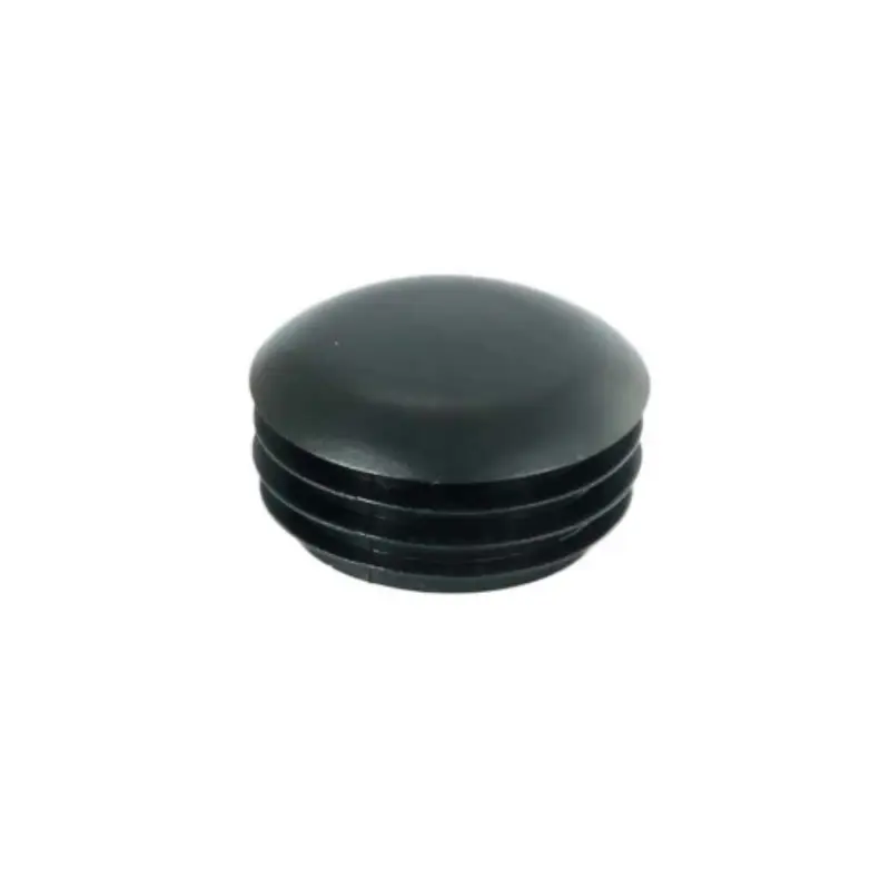Accesoriu de gard: capac tip dop PVC D18 mm, negru RAL 9005 – formă bombată cu striații