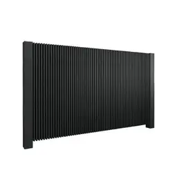 Gard rezidențial din aluminiu, panou AL.00 – lamele verticale negre