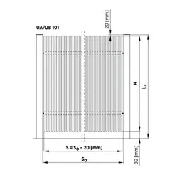 Gard rezidențial din aluminiu, panou AL.00 – schemă tehnică cu dimensiuni
