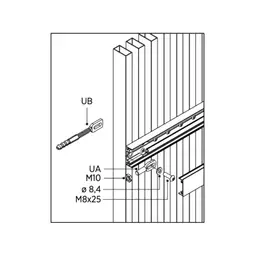 Gard rezidențial din aluminiu, panou AL.00 – desen tehnic de montaj