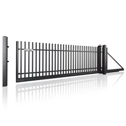 Poartă culisantă Classic 10.01 – linii verticale, cu stâlpi de susținere