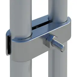 Accesoriu de gard: colier dublu heavy duty pentru panouri mobile de șantier – prinde două țevi